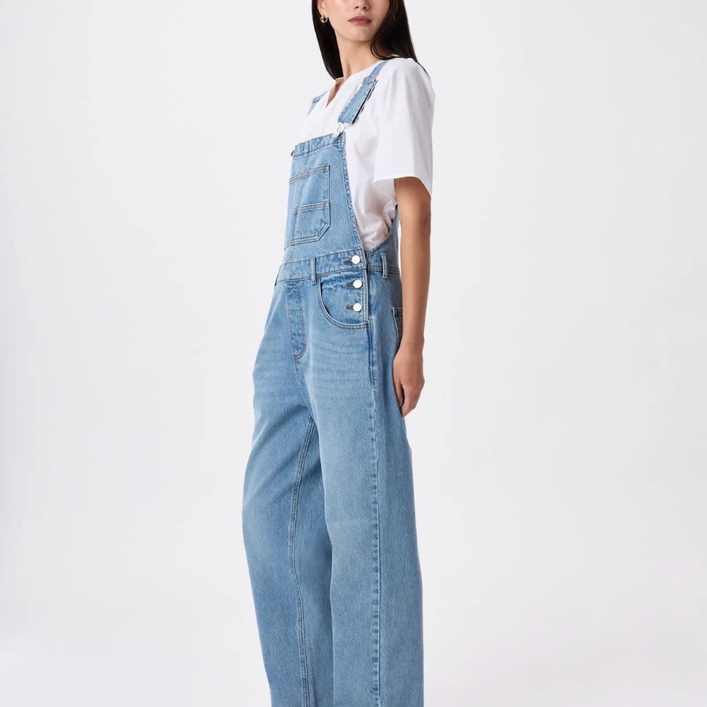 Quince Light Blue Denim Women's Overalls - Picture 2 of 3